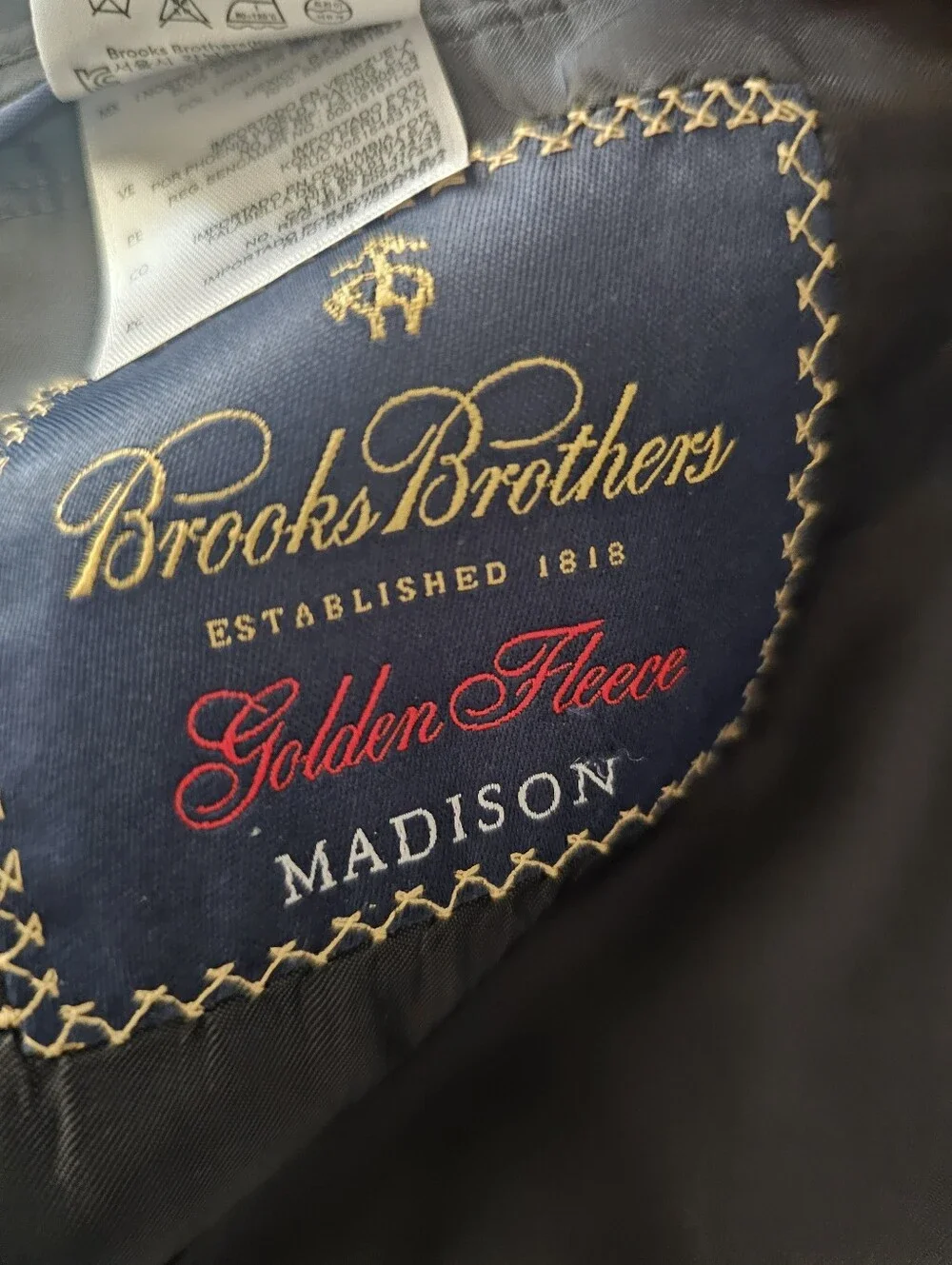 Brooks Brothers Golden Fleece Madison 44L Gray Windowpane Wool Sport Coat